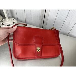 Vintage COACH Bonnie Cashin Double Turnlock Twin Clutch Shoulder Bag RED *RARE*